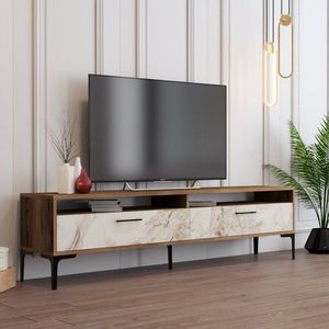 TV stolek Istanbul 2 - Walnut White Marble obraz