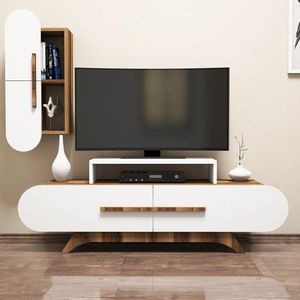 TV stěna / Sestava pod TV Rose S - Walnut, White obraz