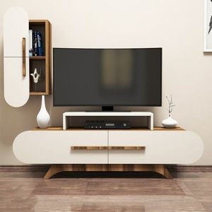 TV stěna / Sestava pod TV Rose S - Walnut, Cream obraz