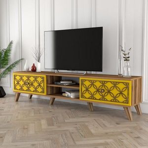 TV stolek Class - Walnut, Yellow obraz