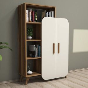 Knihovna Form - Walnut, Cream obraz