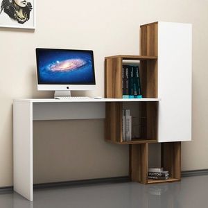 Psací stůl Açelya - Walnut, White obraz
