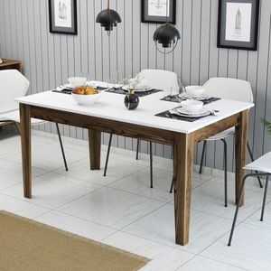Jídelní stůl Milan 514 - Walnut, White obraz