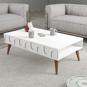 Konferenční stolek Lyon 34 - White, Walnut obraz