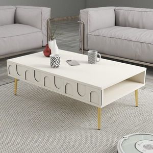 Konferenční stolek Lyon 33 - Cream, Gold obraz