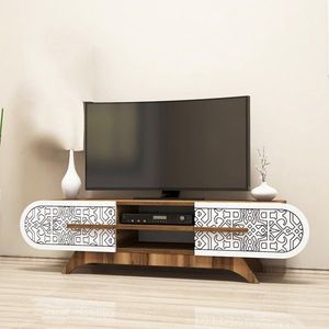 TV stolek Defne - Walnut White obraz