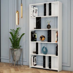 Knihovna Lima - White, Black Marble obraz
