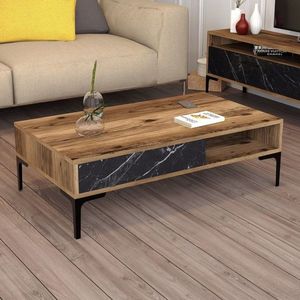 Konferenční stolek Istanbul - Walnut, Black Marble obraz