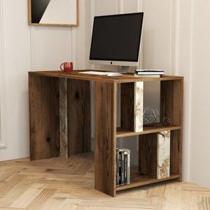 Psací stůl Lima - Walnut, White Marble obraz
