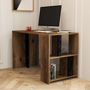 Psací stůl Lima - Walnut, Black Marble obraz
