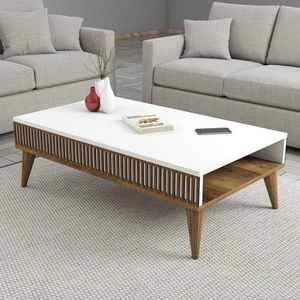 Konferenční stolek Milan - Walnut, White obraz