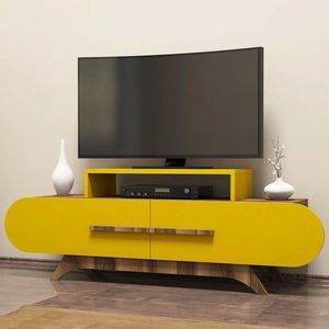 TV stolek Rose - Walnut, Yellow obraz