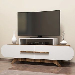 TV stolek Rose - Walnut, White obraz