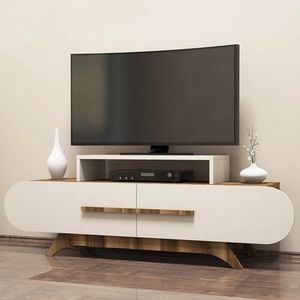 TV stolek Rose - Walnut, Cream obraz
