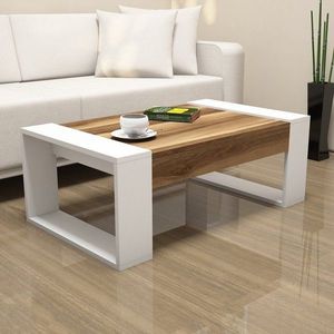 Konferenční stolek Venüs - Walnut, White obraz