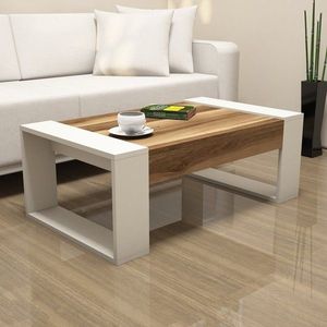 Konferenční stolek Venüs - Walnut, Cream obraz