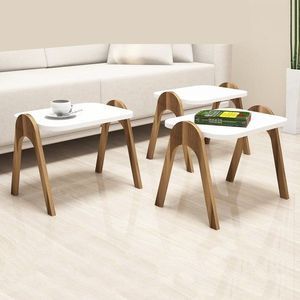 Sada odkládacích stolků (3 kusy) Paris - Walnut, White obraz