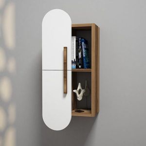 Nástěnná police Rose - Walnut, White obraz