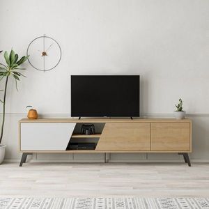 TV stolek Fiona - Oak, White obraz