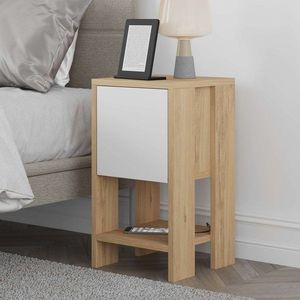Noční stolek Ema - Sapphire Oak, White obraz