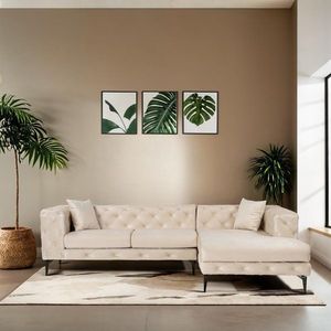Rohová sedací souprava Como Eco Right - Beige, Black obraz