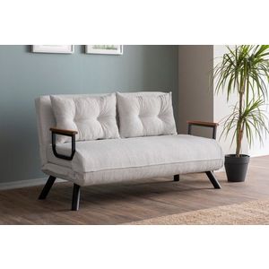 Dvoumístná rozkládací pohovka Sando 2-Seater - Teddy Fabric - White obraz
