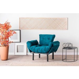 Křeslo ušák Nitta Single - Petrol Green obraz