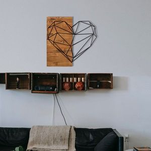 Dekorativní dřevěný doplněk na zeď Heart obraz