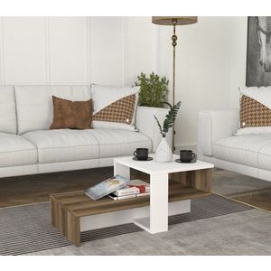 Konferenční stolek Chain - White, Walnut obraz