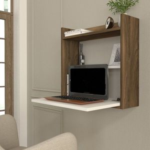 Psací stůl Laptop - White, Walnut obraz