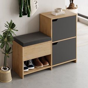 Botník Haven Shoe Bench - Oak, Anthracite obraz