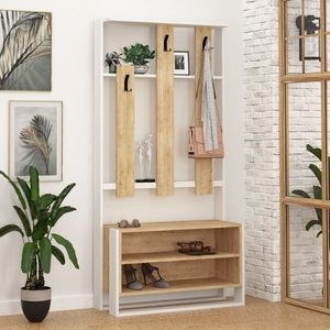 Předsíňová stěna Chester - White, Oak obraz