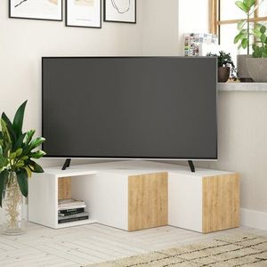 TV stolek Compact - White, Oak obraz