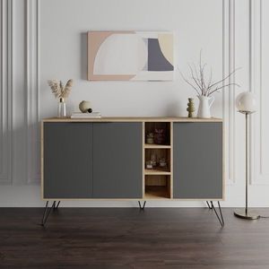 Konzolový stolek Clara Console - Oak, Anthracite obraz