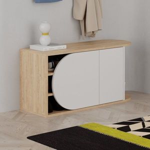 Botník Nova Shoe Bench - Oak, White obraz