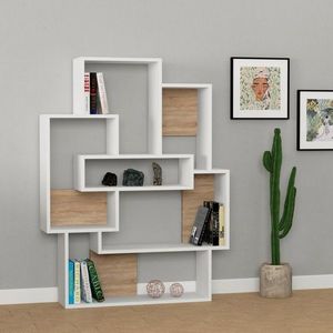 Knihovna Barce - White, Oak obraz