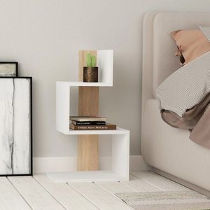 Odkládací stolek / Příruční stolek Rosie - White, Oak obraz