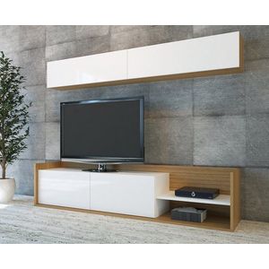 TV stěna / Sestava pod TV Kale - Teak, White obraz