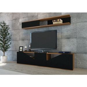 TV stěna / Sestava pod TV Taç - Walnut, Black obraz