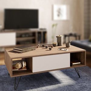 Konferenční stolek Mistico - Walnut, White obraz