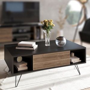 Konferenční stolek Mistico - Black, Walnut obraz