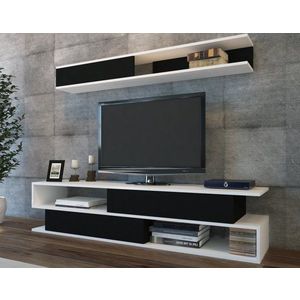 TV stěna / Sestava pod TV Sims - Black, White obraz