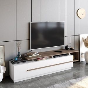 TV stolek Pia - Walnut, White obraz