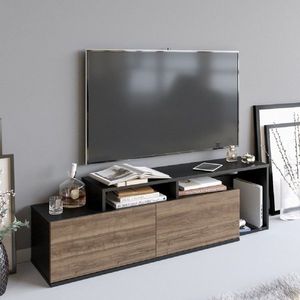 TV stolek Nexera - Black, Walnut obraz
