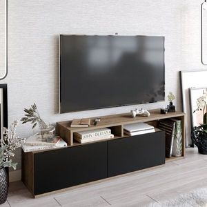 TV stolek Nexera - Walnut, Black obraz