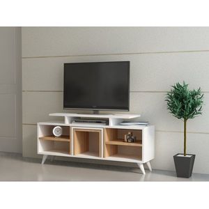 TV stěna / Sestava pod TV Kutay - White, Teak obraz