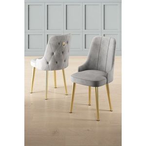 Sada židlí (6 kusů) Newa - Grey, Gold obraz