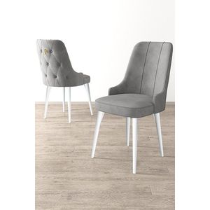 Sada židlí (6 kusů) Newa - Grey, White obraz