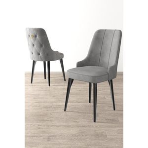 Sada židlí (6 kusů) Newa - Grey, Black obraz
