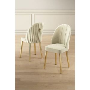 Sada židlí (6 kusů) Mara - Cream, Gold obraz
